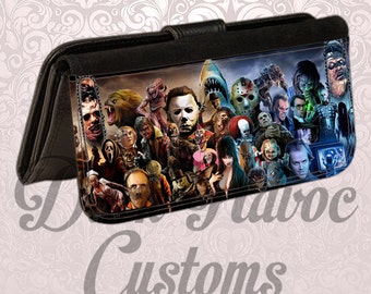 Womens wallet halloween horror monster leather bifold wallet . Holds checkbook and plenty of card space. Great gift for any occasion