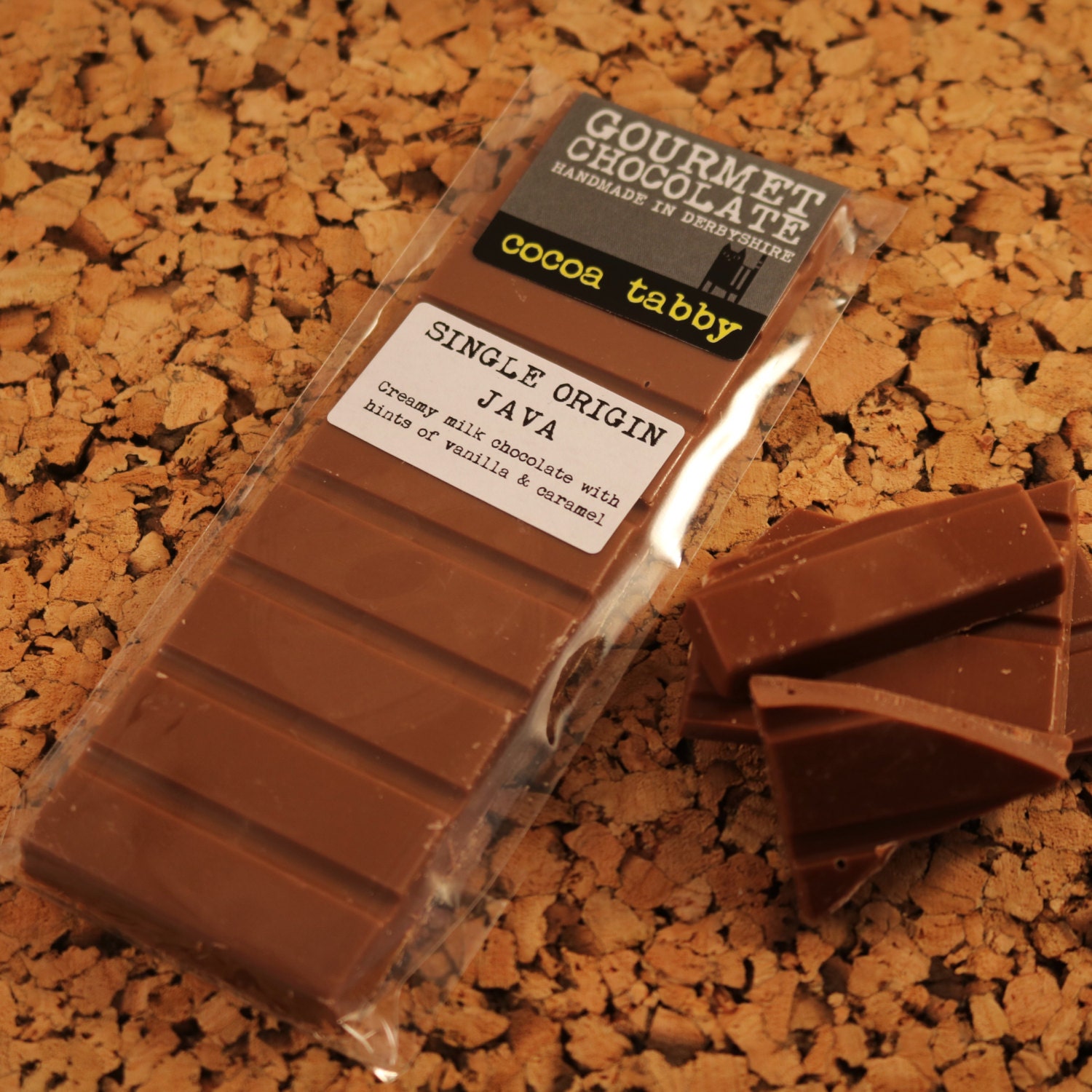 Single Origin Java Milk Chocolate Bar by CocoaTabbyChocolate