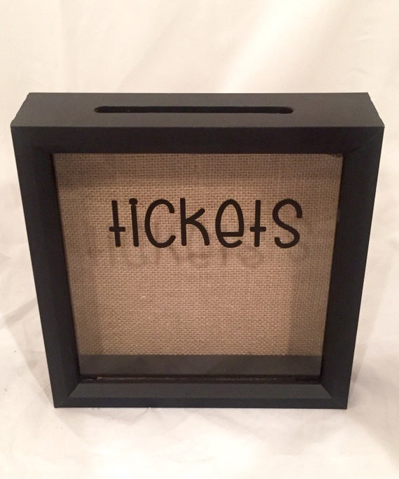 Ticket Stub Holder Shadow Box Burlap with