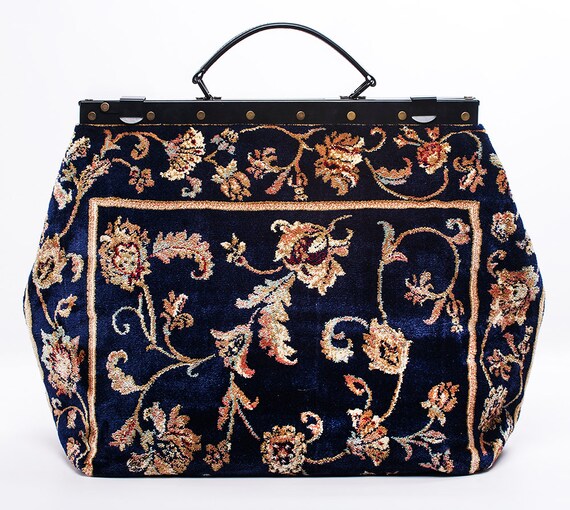 Carpet Gladstone Bag SAC-VOYAGE Pergola Navy large Mary