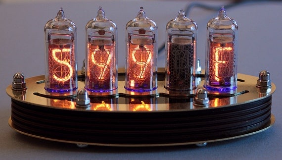 5-tube IN14 Nixie clock kit custom order by Lasermad steampunk buy now online