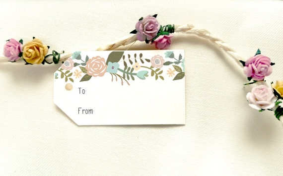 Editable Flower Gift Tag Template To and From by Instaprintables
