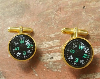 Gold filled, Compass, Cufflinks