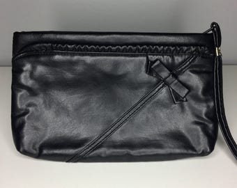 vintage black clutch with bow detail