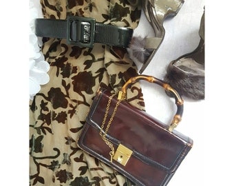 Vintage Bamboo Top Handle Chain Lock and Key. Womens, handbags, purses, bamboo, shoes, sac cuir vintage bolso piel calvin klein, bags, keys