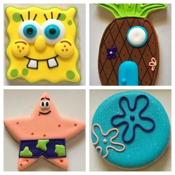 Spongebob Sugar Cookies by SugarLoveAndHappines on Etsy