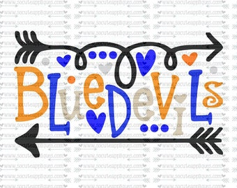 SVG, DXF, EPS Cut file, Blue devils fun arrows svg, socuteappliques, SvG Sayings, football svg, football sister svg, football mom svg