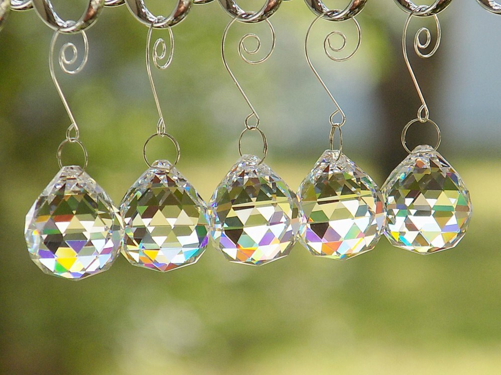 5 pcs clear lead crystal ball prisms christmas ornaments 5 pcs clear lead crystal ball prisms christmas ornaments
