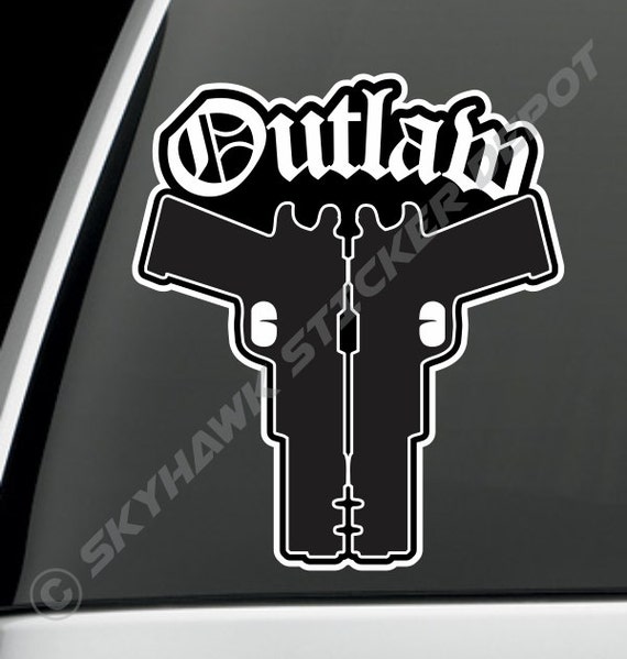 Items similar to Outlaw Car Bumper Sticker Vinyl Decal Macbook Air Pro ...