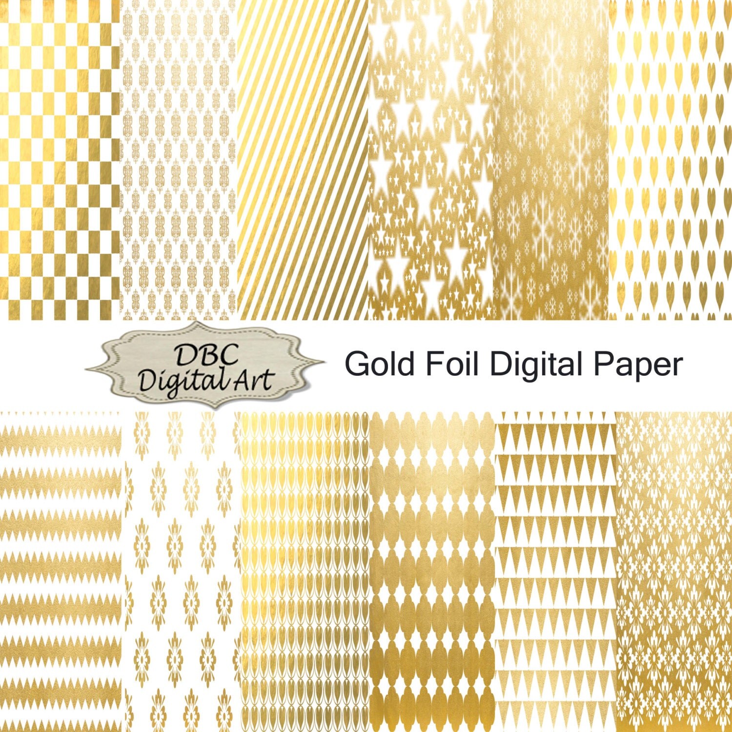 Gold Foil Digital Paper Scrapbooking Gold Foil Scrapbook