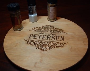 Personalized Lazy Susan, Engraved Lazy Susan, Housewarming Gift. Personalized Kitchen Gift, Wedding Gift, Personalized Gift Anniversary Gift