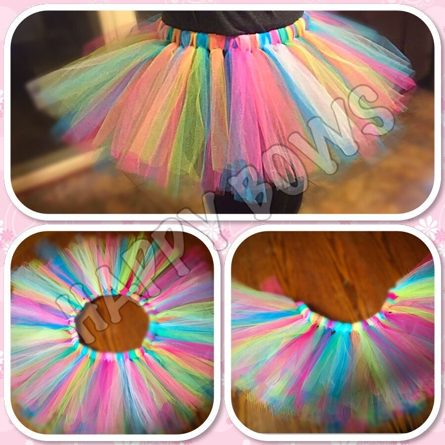 Color Vibe tutu skirt adult size colorful 5k women by Happybows25