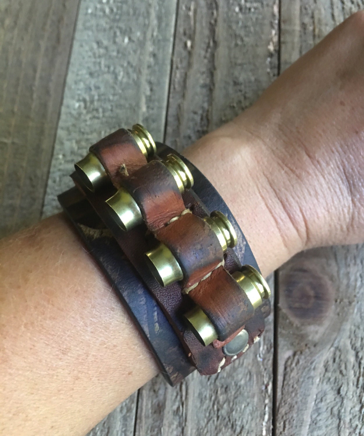 Camo leather bullet cuff bracelet mens fashion womens