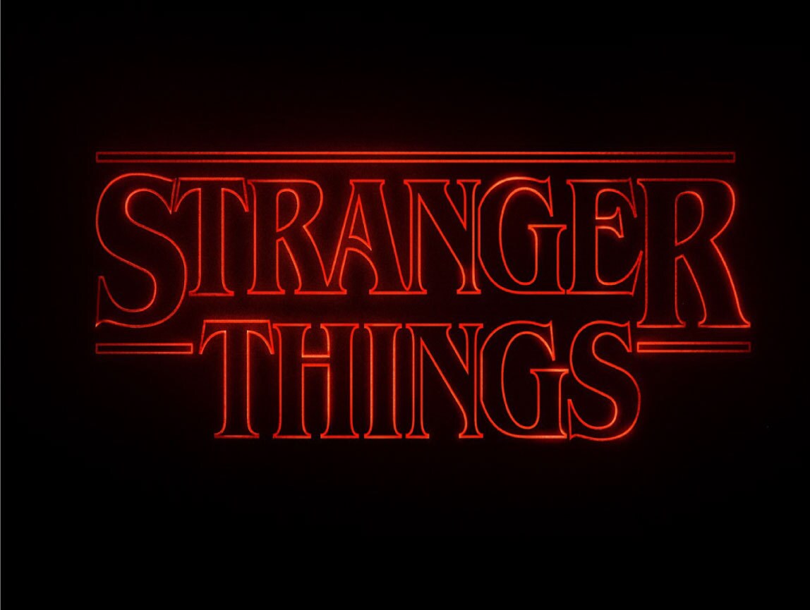 Vintage Stranger Things Logo Metal Tin Sign by GreyDogGraphics