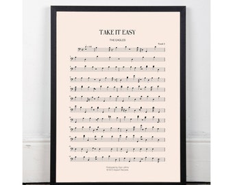 Take It Easy, Eagles, kitchen art, bar art, INSTANT DOWNLOAD, sheet music, studio art, bathroom art, studio art,