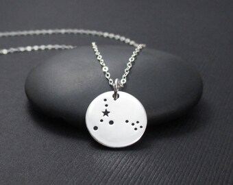 Pisces Constellation Necklace Sterling Silver Pisces Constellation Charm Pendant, Zodiac Necklace, Zodiac Jewelry