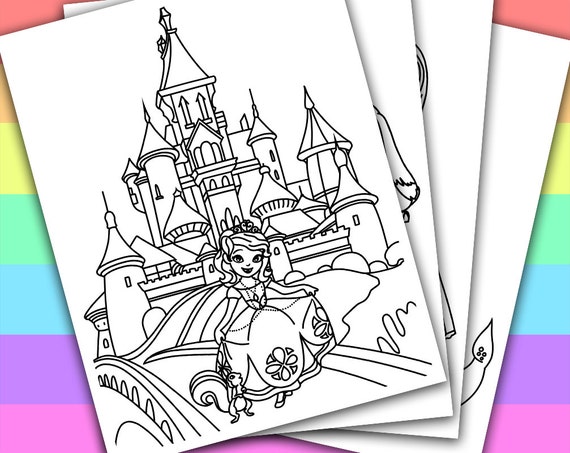 4 Coloring Pages Sofia The First TV Series by PetiteMonkey