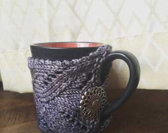 READY TO SHIP: Mug Cozy // Mug Hug // Gray Mug Cozy // Gray Mug Hug