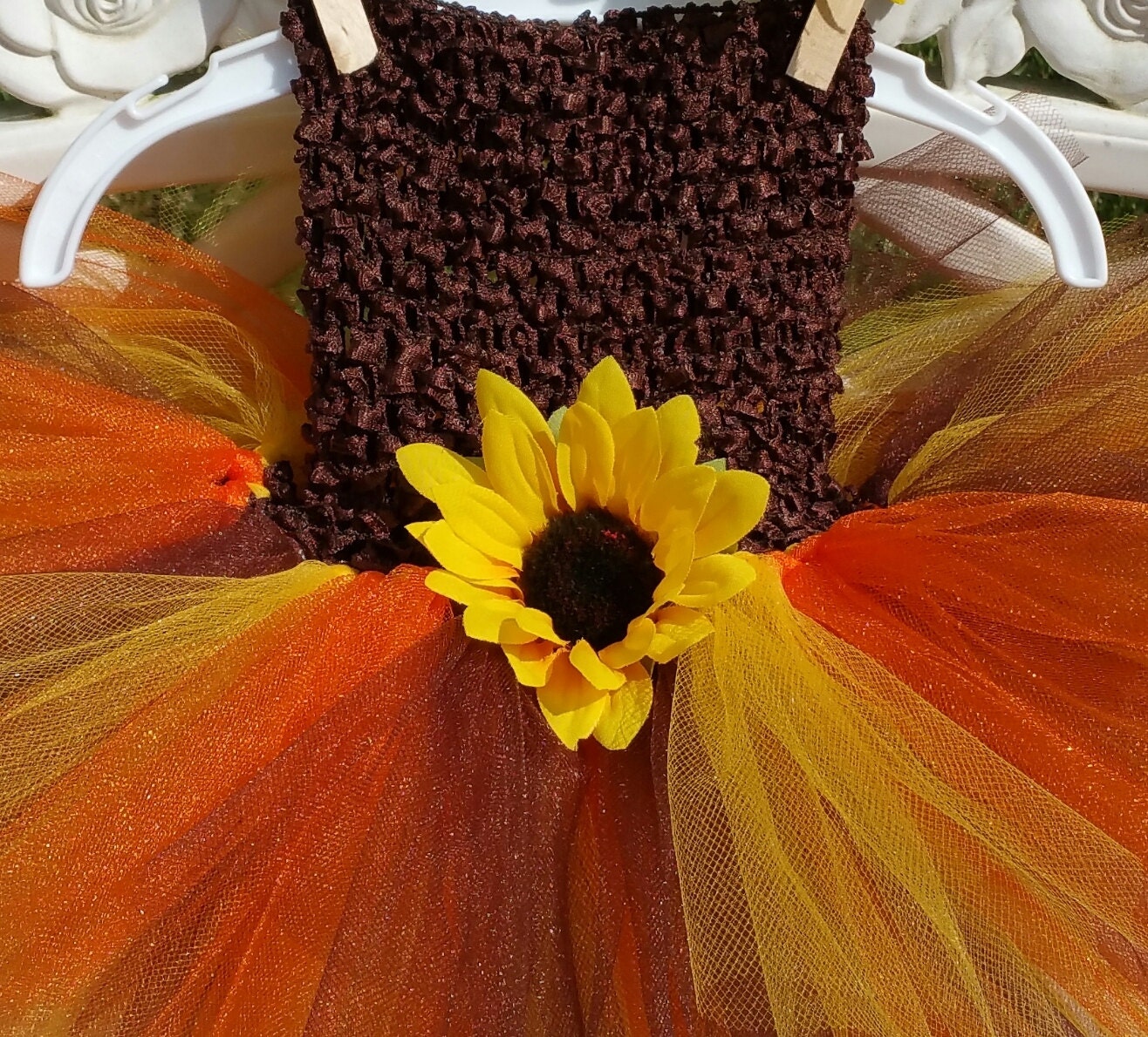 Fall sunflower tutu dress with matching by DaydreamsAndMoonbeam