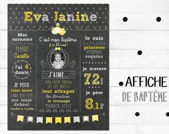 Custom poster digital bapteme_fichier, remember baptism, Blackboard, chalkboard
