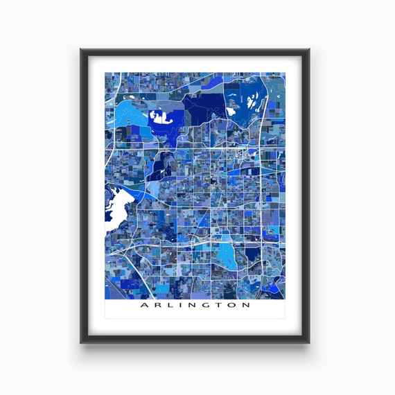 Arlington Texas Map Print Arlington Map Usa City Art By Mapsasart 6717