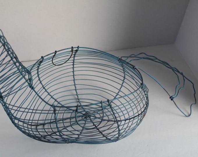 Vintage Peacock Wire Egg Basket