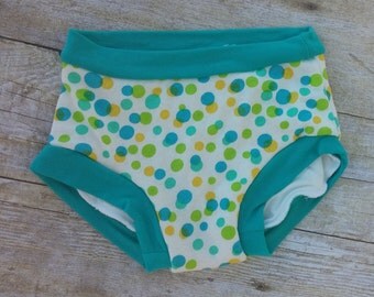 Blue Green Yellow Polka Dot Cloth Training Pants for Potty Training