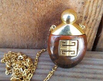 Givenchy Tortoise Shell Lucite Perfume Necklace