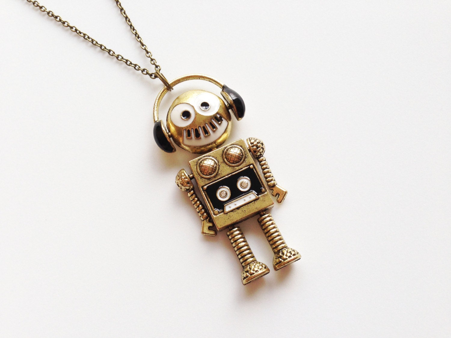 ROBOT Necklace Robot Pendant Charm Chain Necklace 3D Charm