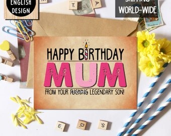 Unique crude birthday card related items | Etsy