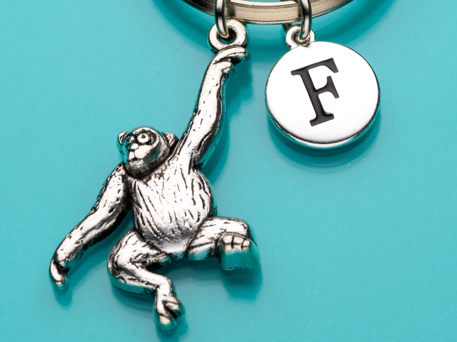 Monkey Keychain Monkey Charm Key Ring Chimpanzee Keychain