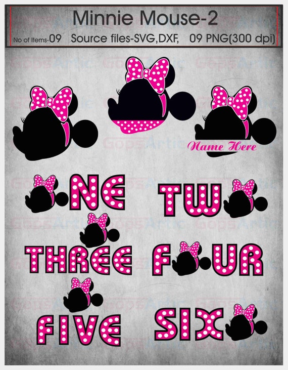 Download Minnie Mouse-2, SVG,DXF,PNG Files from GopsArtic on Etsy ...