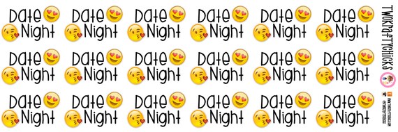 18 Date Night Emoji Planner Sticker