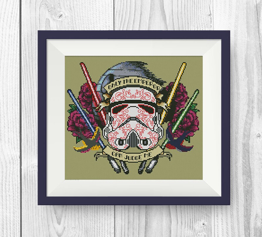 BUY 2 GET 1 FREE Stormtrooper Cross stitch pattern Star