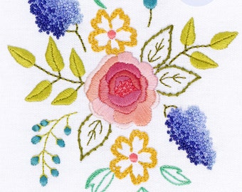Blush Bouquet Hand Embroidery Pattern