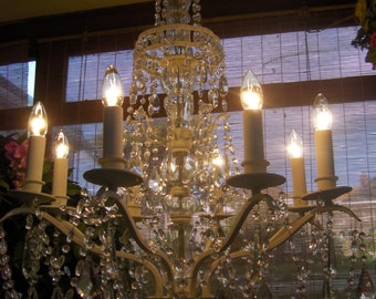 Very Large~ 4 FOOT TALL Crystal Chandelier