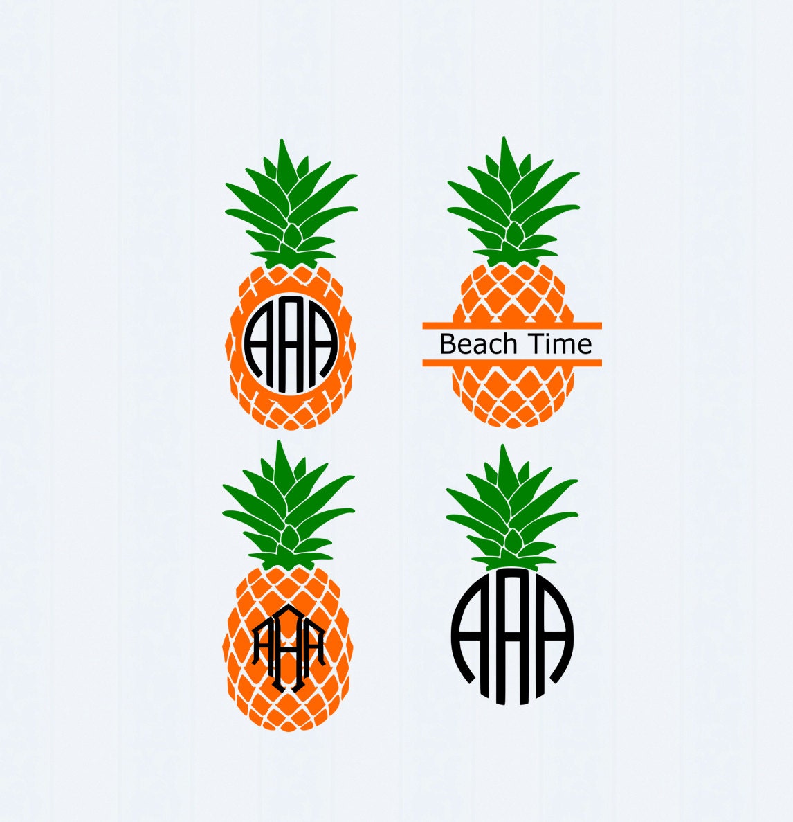 Download Pineapple SVG Eps DXF Cut File Split Frame by JenCraftDesigns