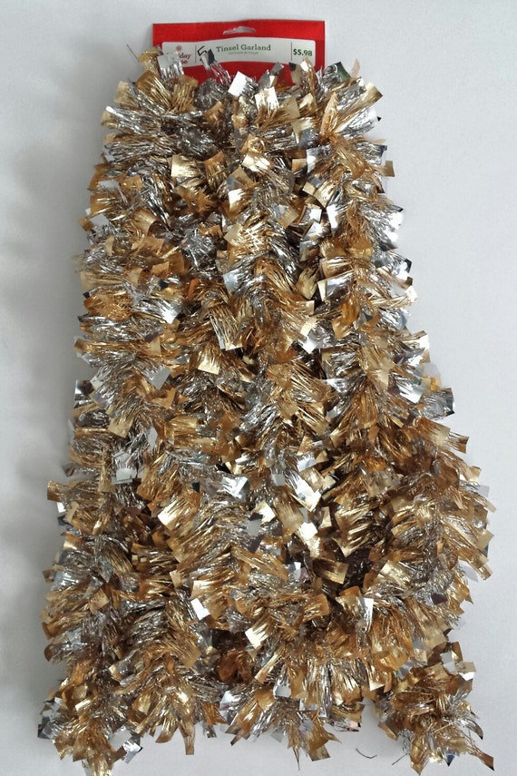 fancy christmas tinsel garland silver and gold christmas fancy christmas tinsel garland silver and gold christmas