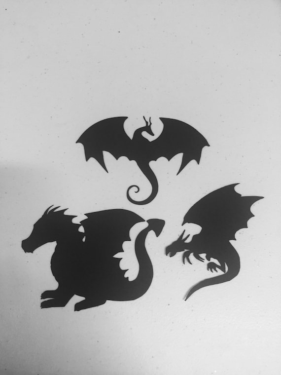 Set of 12 dragons// dragon cutouts//dragon die cuts