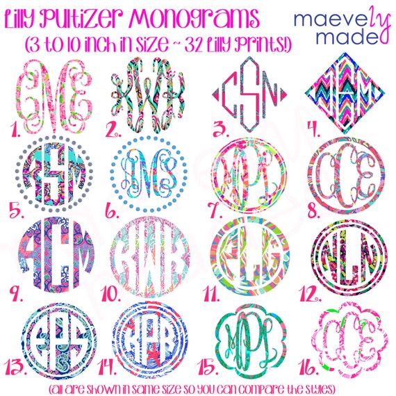 Monogram in Lilly Pulitzer Prints Personalized by maevelymade