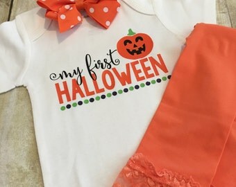 My 1st Halloween Outfit | My First Halloween | Halloween Outfit | Trick or Treat Shirt | Pumpkin Shirt | Baby Halloween Outfit