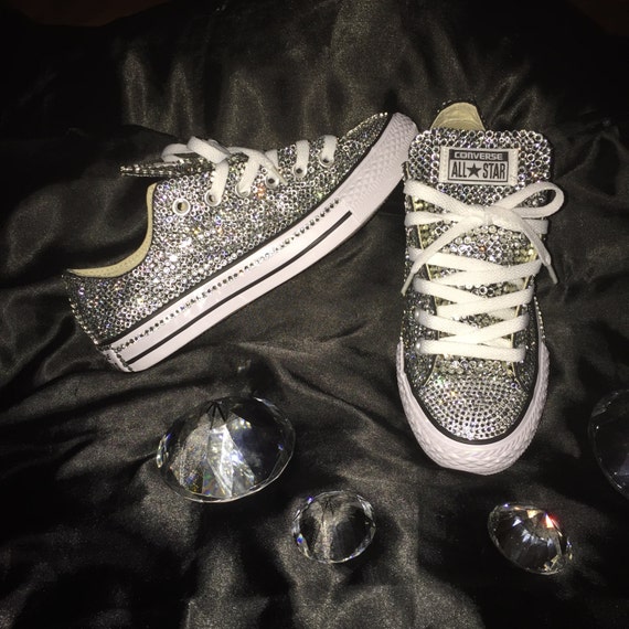 Adult All Over Bling Low Top Converse by KandiKickzbyFe on Etsy