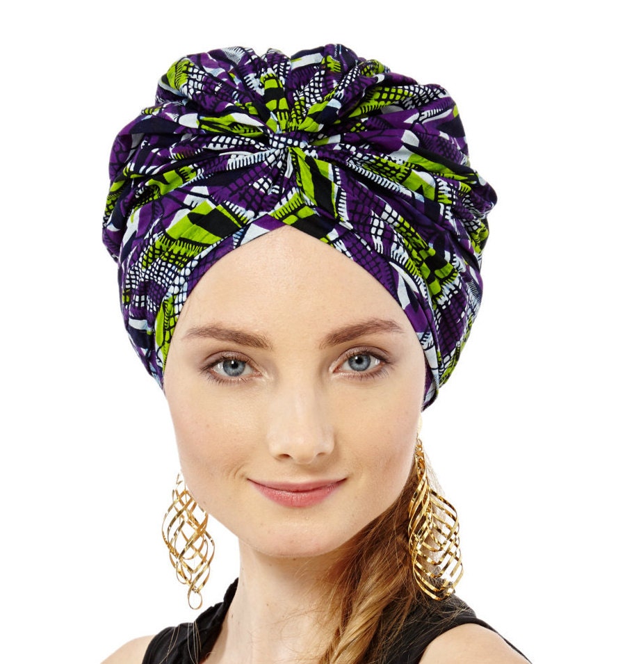 AFRICAN TURBAN Headwrap OVERSIZED Presewn Ankara Turban for