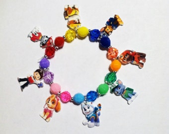 Paw Patrol Bracelet, Paw Patrol Charm Bracelet, Paw Patrol Jewelry, Paw Patrol Party Favor, Paw Patrol Party Favor, Paw Patrol Party