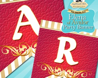 Elena of Avalor Banner - Elena of Avalor Party Supplies - Elena of Avalor Printable Garland - Elena of Avalor Decorations - Elena of Avalor