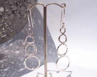 Sterling Silver Hammered Wire Earrings - Silver Drop Earrings - Sterling Silver Dangle Earrings - Silver Jewellery - Paisley Daze Designs