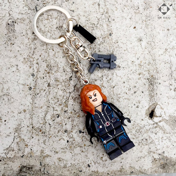 Black Widow Mini Figurine Keychain Gift for her Gift by BowBlocks