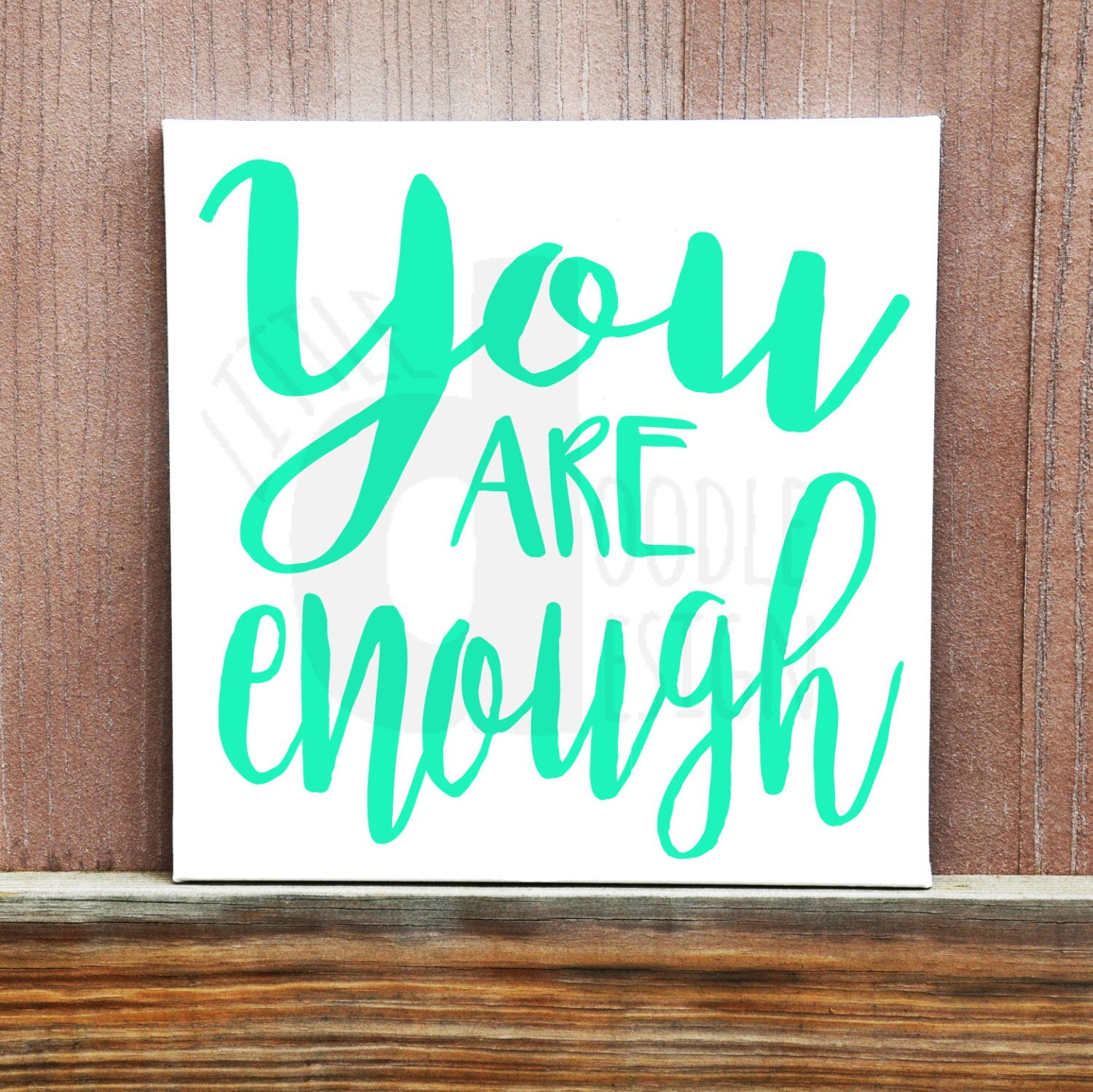 You Are Enough Custom Wall Art Hand Painted by LittleDoodleDesign