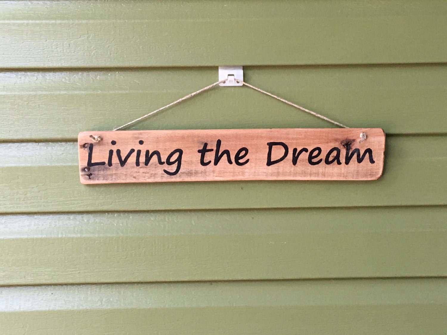 Living the Dream Rustic Sign Upcycled Wood by RusticRoosterSigns