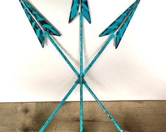 Turquoise Blue Arrow Wall Art - Arrow Decor - Turquoise Blue Wall Art - Decorative Arrows - Bohemian Wall Decor - Wall Arrow - Tribal Arrows